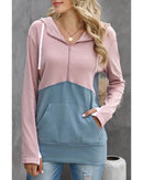 Azura Exchange Colorblock Half Zip Hoodie - L
