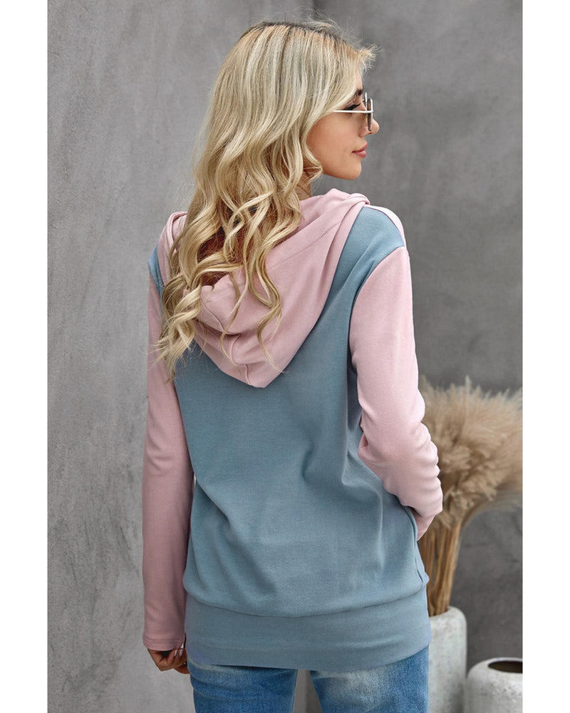 Azura Exchange Colorblock Half Zip Hoodie - L