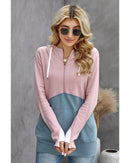 Azura Exchange Colorblock Half Zip Hoodie - L