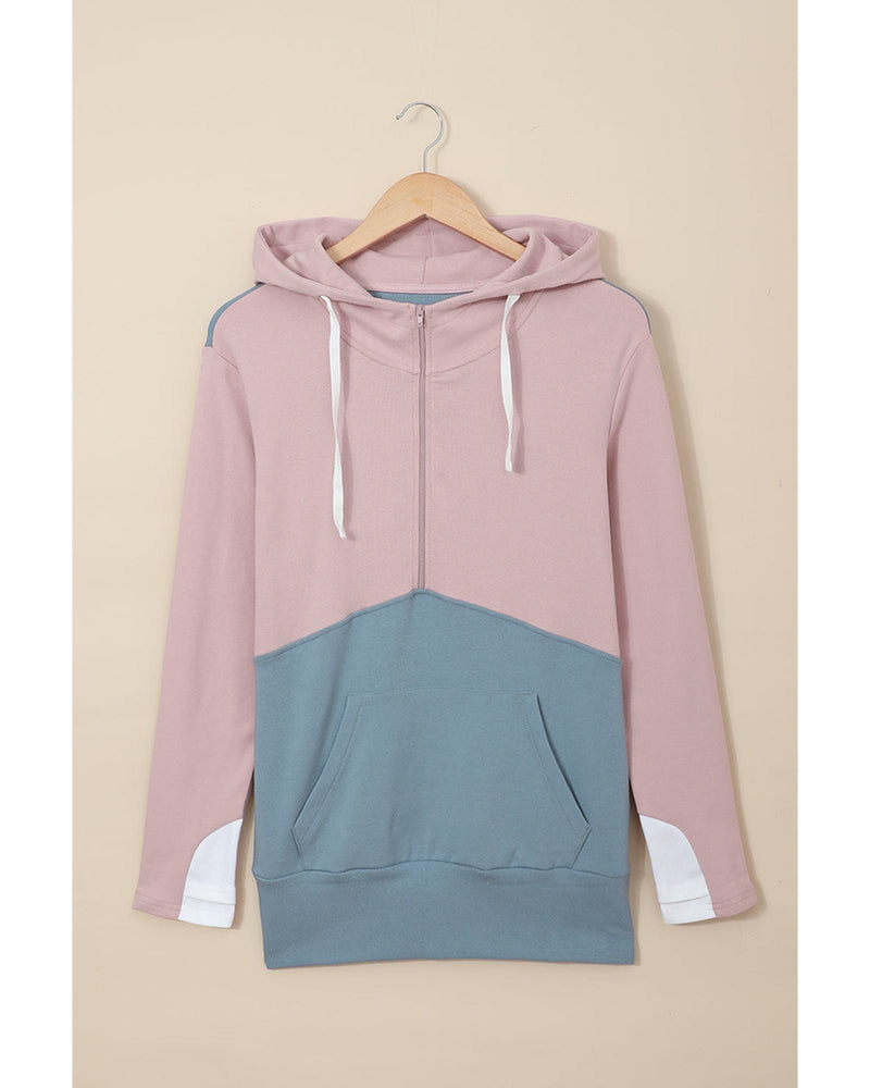 Azura Exchange Colorblock Half Zip Hoodie - L