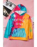 Azura Exchange Not Today Satan Tie Dye Hoodie - 95% Polyester 5% Elastane - M