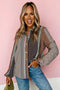 Azura Exchange Long Sleeve Dot Print Button Down Shirt - M