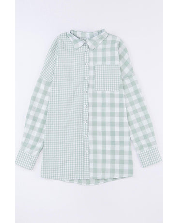 Azura Exchange Checked Patchwork Long Sleeve Shirt - XL