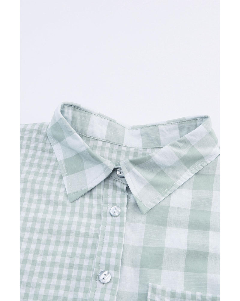 Azura Exchange Checked Patchwork Long Sleeve Shirt - XL
