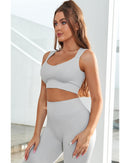 Azura Exchange Ribbed Sleeveless Gym Top with Joint Straps - L