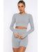 Azura Exchange Seamless Long Sleeve Crop Top - M