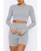 Azura Exchange Seamless Long Sleeve Crop Top - S