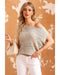 Azura Exchange Pointelle Knit Short Dolman Sleeve Sweater Top - XL