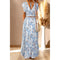 Azura Exchange Floral Ruffled Crop Top and Maxi Skirt Set - L