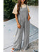 Azura Exchange Textured Wide Leg Overall with Pockets - L