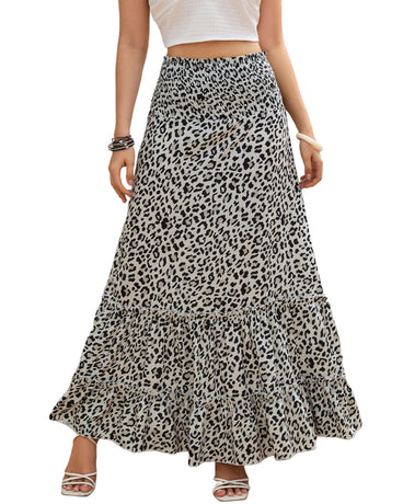 Azura Exchange High Waist Frill Tiered Maxi Skirt - S