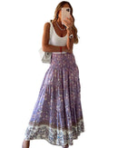 Azura Exchange Floral Print High Waist Maxi Skirt - M
