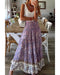 Azura Exchange Floral Print High Waist Maxi Skirt - S