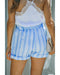 Azura Exchange Striped Print Belted High Waist Shorts - L