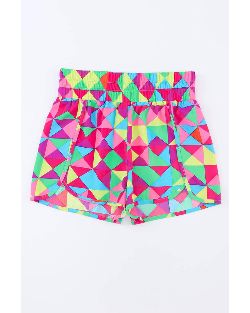 Azura Exchange Geometric High Waisted Athletic Shorts - S