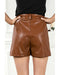 Azura Exchange Pleated Faux Leather Casual Shorts - 12 US