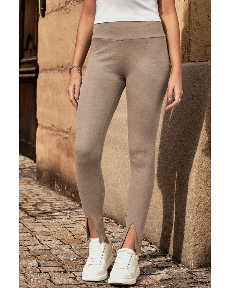 Azura Exchange Rib Knit High Waist Slit Leggings - S