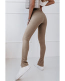 Azura Exchange Rib Knit High Waist Slit Leggings - S