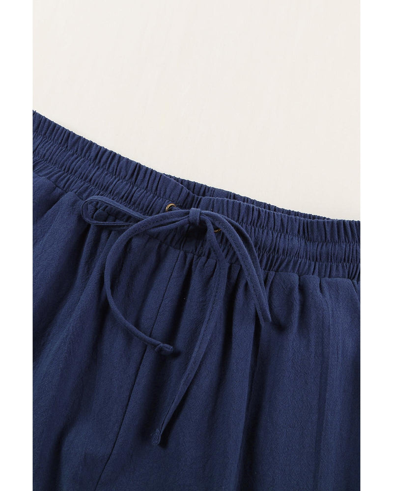 Azura Exchange Elastic Waist Drawstring Pants with Pockets - S