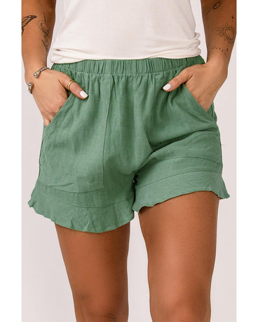 Azura Exchange High Waist Ruffle Shorts with Pockets - M