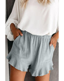 Azura Exchange High Waist Ruffle Shorts with Pockets - S