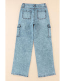 Azura Exchange Cargo-Inspired Wide Leg Jeans - 12 US