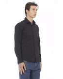 Slim Button-Front Shirt with Italian Collar and Logo Detail 42 IT Men