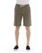 Solid Color Bermuda Shorts with Drawstring Closure W46 US Men
