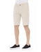 Solid Color Bermuda Shorts with Front Zipper and Button Closure. W46 US Men