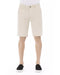 Solid Color Bermuda Shorts with Front Zipper and Button Closure. W48 US Men