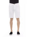 Solid Color Bermuda Shorts with Zipper and Button Closure W50 US Men