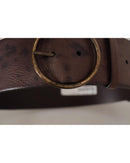 Authentic Dolce & Gabbana Leather Belt with Engraved Logo Buckle