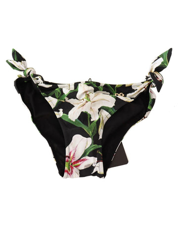 Lilies Print Drawstring Bikini Bottom by Dolce & Gabbana L Women