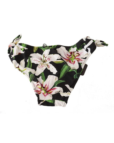 Lilies Print Drawstring Bikini Bottom by Dolce & Gabbana L Women