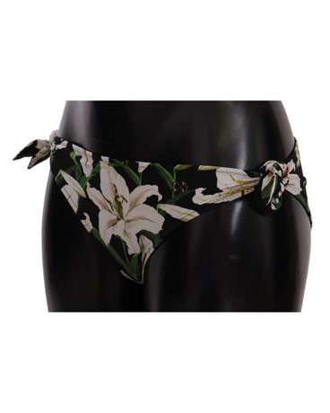 Lilies Print Drawstring Bikini Bottom by Dolce & Gabbana XL Women