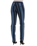 Blue Striped Cotton Stretch Denim Jeans - Dolce &amp; Gabbana 40 IT Women