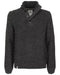 Acrylic Blend Sweater with Button Closure and Zip Up L Men