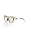 Butterfly Eyeglasses with Gold Metal Outer Profile and Black Interior One Size Women