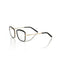 Gold and Black Patterned Square Eyeglasses One Size Women