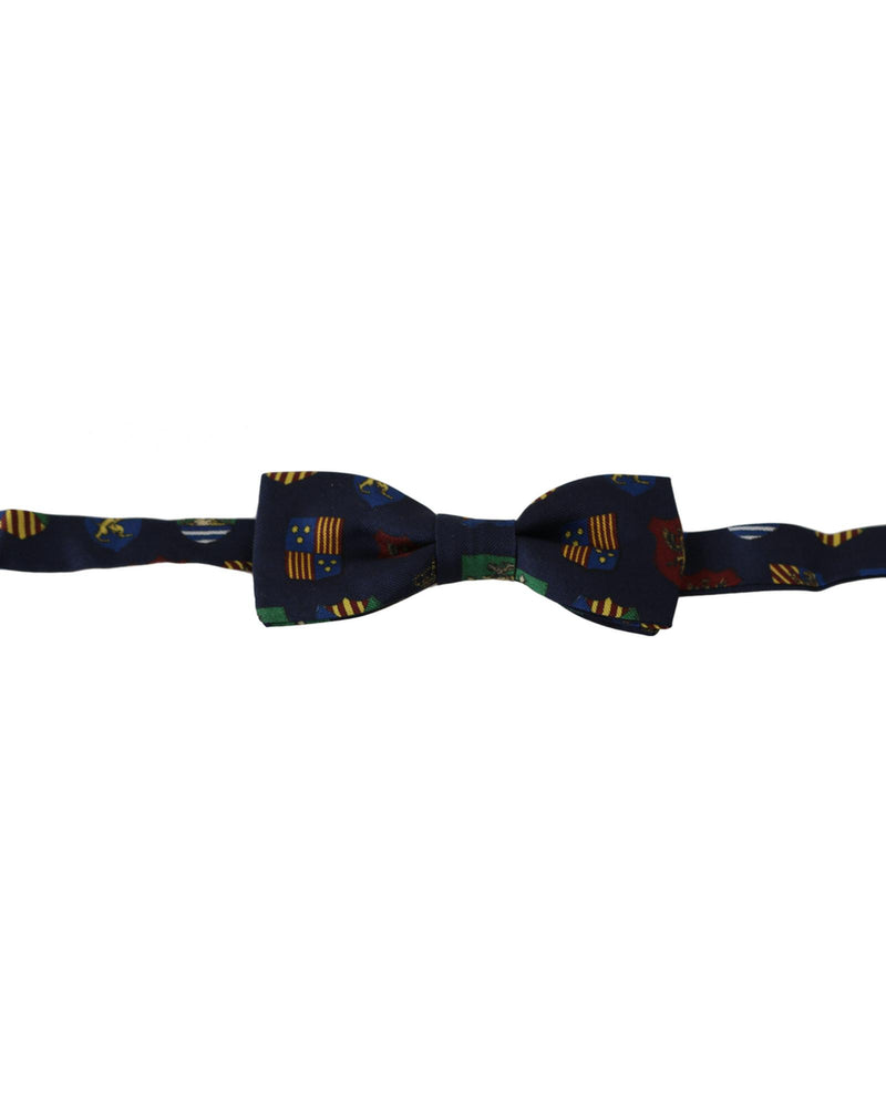 Dolce &amp; Gabbana Exclusive Blue Flags Print Bow Tie One Size Men