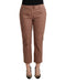 100% Authentic  Mid Waist Cotton Tapered Cropped Pants with Logo Details