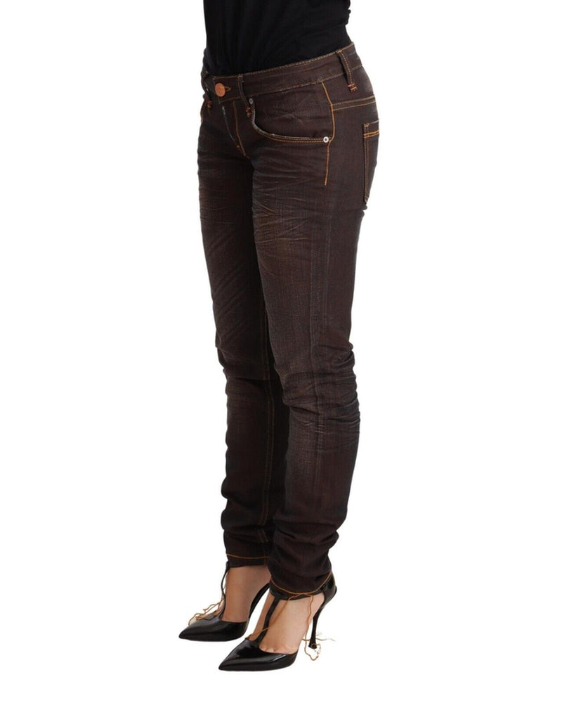 ACHT Brown Washed Low Waist Skinny Denim Jeans W26 US Women