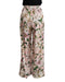 Brand New Dolce &amp; Gabbana Wide Leg Pants with Lilies Print 40 IT Women