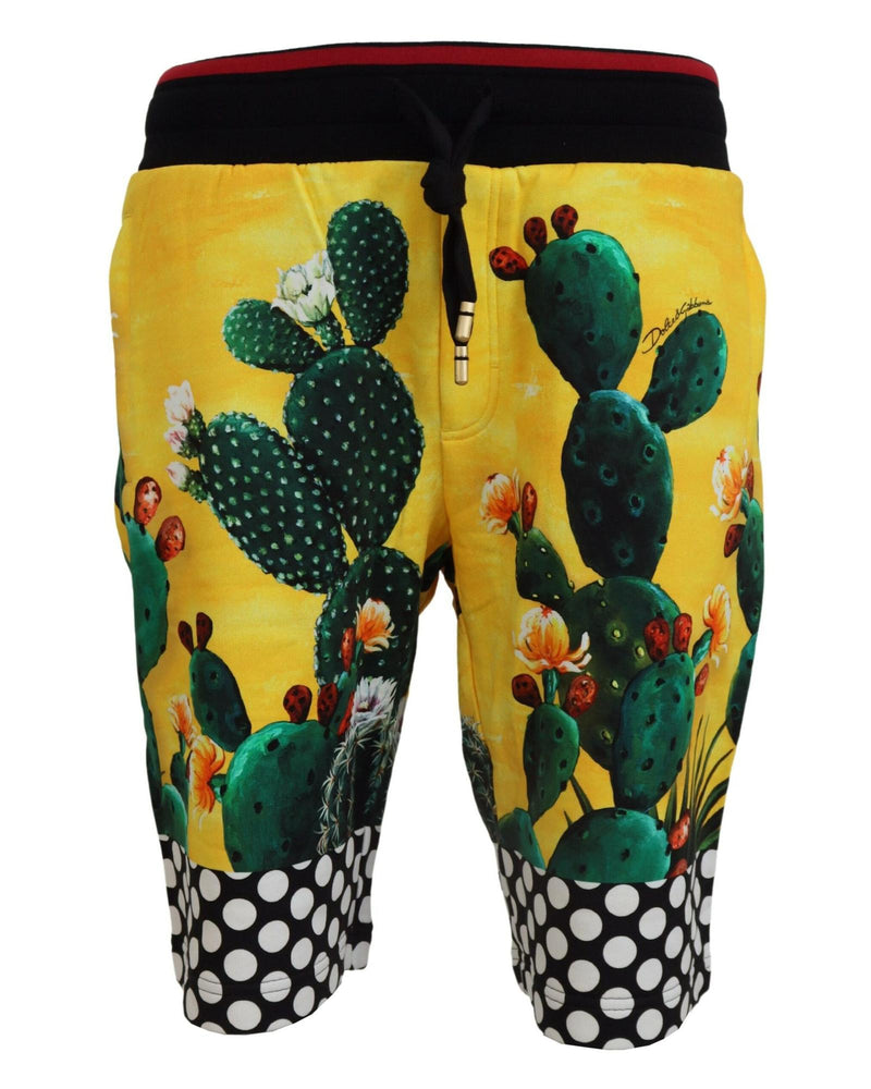 Authentic Dolce &amp; Gabbana Multicolor Cactus Print Sweat Shorts 50 IT Men