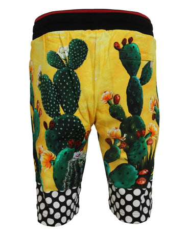 Authentic Dolce & Gabbana Multicolor Cactus Print Sweat Shorts 50 IT Men