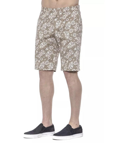 Patterned Mens Bermuda Shorts with Hook and Zip Closure W48 US Men