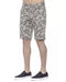 Patterned Fabric Bermuda Shorts with Hook and Zip Closure W48 US Men