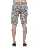 Patterned Fabric Bermuda Shorts with Hook and Zip Closure W50 US Men