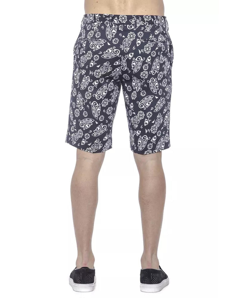 Patterned Mens Bermuda Shorts with Hook and Zip Closure W50 US Men
