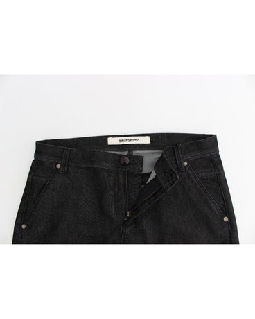 Authentic Ermanno Scervino Black Skinny Jeans with Logo Details W26 US Women